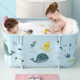 140CM Adults Portable Bathtub Folding Bath Bucket Thicken Shower Barrel Large Tub Baby Swimming Pool Family Bathroom Spa Tub