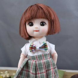 Dolls Fat Face 16cm BJD Doll 13 Union Doll Cute Round Face Smiling BJD Doll Little Girl Makeup Toy Girl Birthday Doll S2452201 S2452201 S2452201