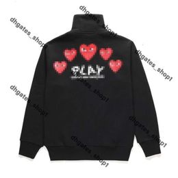 Commes Hoodie Mens Loose Coat Zipper Jacket Sweatshirt Red Heart Cdg Hoodie Standard And Fleece Jumpers Women Garcons Long Sleeve Sportswear Cardigan Overcoat 456