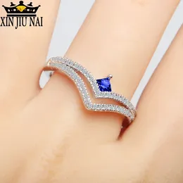 Cluster Rings Selling Double Crown Sapphire Female Jewellery Diamond Classical Elegance Natural Sri Lanka Royal Ring