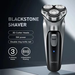 ENCHEN Blackstone Electrical Rotary Shaver for Men 3D Floating Blade Washable Type-C USB Rechargeable Shaving Beard Machine 240522