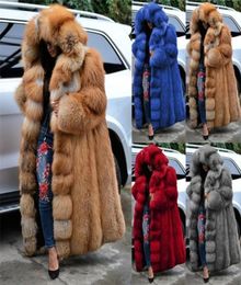 Yskkt Faux Fur Coat Women Thicken Autumn Winter Warm Hooded Coat Super Long Coats Oversized Ladies Coats and Jackets Plus Size 2017396473