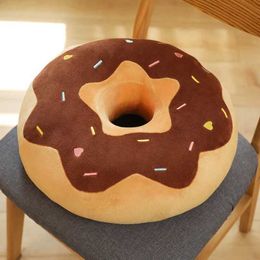 Plush Dolls Decorative donut plush pillow like a truly magical ring shaped food plush soft creative seat cushion pillow Christmas gift H240521 71JO