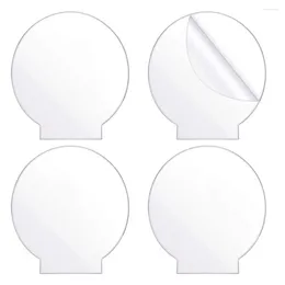 Jewelry Pouches 4Pcs Clear Acrylic Sheet Round Panel Thick (4mm) Plastic Board For LED Light Base Sign DIY Display Projects