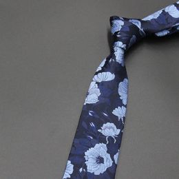 Mens 100 Silk Tie jacquard Floral Cravat Business Casual Necktie Blue Red High density Waterproof 240522