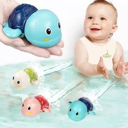 Baby Bath Toys Bathing Cute Swimming Turtle Whale Pool Beach Classic Chain Clockwork Water Toy For Kids Playing 240513