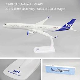 Aircraft Modle 1/200 Scale A350 A350-900 SAS Airline Aircraft Plastic ABS Assembly Plane Model Aeroplanes Model Toy For Collection Y240522