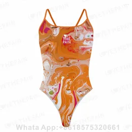 Women's Swimwear Love The Pain Bikini Sexy Back Swimsuit One Piece Comfortable Suit Female Functional Training