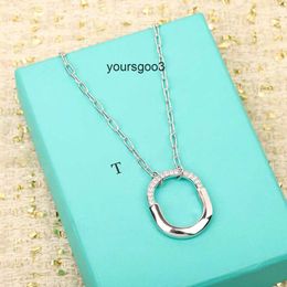 Designer pendant necklaces men and women pendant necklaces Ushaped thick chain with diamonds fashion luxury lock necklaceHoliday Gift 2 colors availab