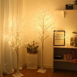 Decorative Flowers LED Tree Lamp Lighting Ambient Moulding Lights Christmas Birch Home Decoration Fake Plants Lantern Artificial