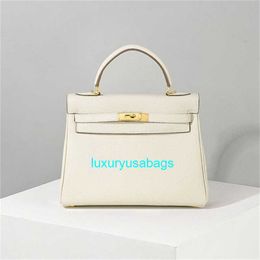 Genuine Leather Handbag Ky Shoulder Bags New Lychee Pattern Head Layer Cowide Womens Bag High Setting Bag High Setting Handheld Womens Bag Oblwith logo HBOU