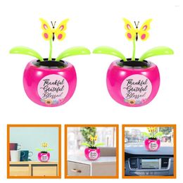 Decorative Flowers Car Interior Accessories Butterfly Pot Toys Solar Powered Automatic Swinging Home Decoration Plastic Ornament Office