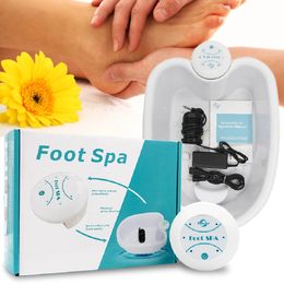 Detox Ion Electric Foot Spa Bath Massager Machine Mini FootBath Cleanse Footspa Vibrat Whirlpool Care Arrays Aqua Health Therapy 240513