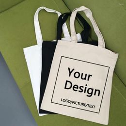 Shopping Bags Personal Customise Women Tote Bag Linen Canvas With Print Custom Your Pictures Cotton Eco Grocery Totes