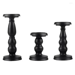 Candle Holders Set Of 3 Pillar Holder For Table Candlelight Decor Retro Stand Home Mantel Fireplace Decorations