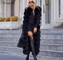 Women039s Trench Coats Winter Fur Vest For Women Super Long Ecofriendly Jacket Fashion Outwear Luxury Natural Female Waistcoat8074459