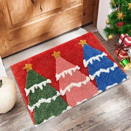 Carpets Tufted Christmas Carpet Bathroom Mat Soft Fluffy Area Bedroom Floor Pad Rug Doormat Tidy Home Room Decor