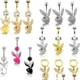 Navel & Bell Button Rings 1Pcs 13 Types Of Rabbits Stainless Steel Belly Women Fashion Body Piercings Jewelry Drop Delivery Dhldx