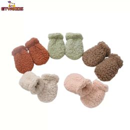 Autumn Winter Thicken Warm for Newborn Baby Mittens Kids Boy Girl Plush Anti-scratch Face Gloves Accessories L2405