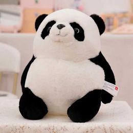 Plush Dolls Cute Lifelike Black White Fat Panda Stuffed Plush Toy Simulated Ailuropoda Melanoleuca Doll Soft Animal Kids Birthday Gift H240521 6KAA