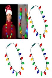 13 Bulb LED Flashing Necklace Light Bulbs Flashlight Luminous Christmas Decorations Charm Party Favor Gift Supplies 100pcs DHL SHI8169647