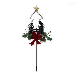 Party Decoration Solar Christmas Tree Light Outdoor Garden Stand LED Ground Lamp String Saterproof IP65 Star Lantern Decorative