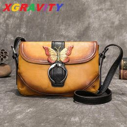 Bag Women Luxury Butterfly Genuine Leather Handbags Ladies Bags Feamale Retro Ethnic Small