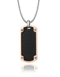 Pendant Necklaces Carbon Fibre Dog Men's Necklace For Military Army Soldier Jewellery Gift Stainless Steel 24Inch Chain Link3163067