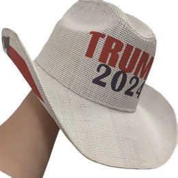 Trump Cowboy Hüte Outdoor Sport Party Sunhat Mountaineering Retro Cowboy Hut US -Präsident 2024 Kampagne Kappen