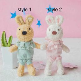 Plush Dolls 1PC 18cm Cute Rabbit Plush Toys Mini Bunny Bag Phone Pendants Stuffed Animals Dressing Rabbits Bear Keychain Doll for Girls Gift H240521 B46R