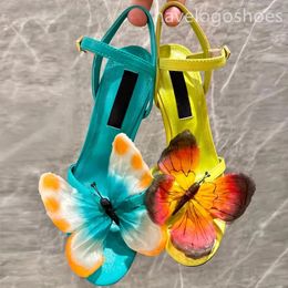 Slingback da 100 mm di alta qualità da 100 mm con tacco farfalla abbellito pompa con tacco a spillo abbellito con punta vera scarpa di pelle vera elabo