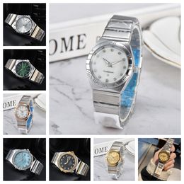 Men Wristwatch quartz omegawatch Watch date Fashion Square Blue Dial Stainless Steel Metal Strap Casual Watches Sport Clock Montre De Luxe relojes ca01