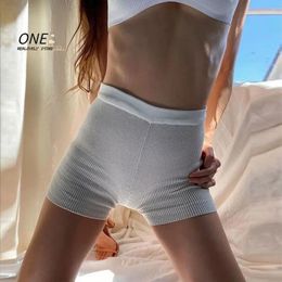 Women's Shorts Summer Knit Cotton White Women Casual Mini Black Sexy High Waist Ribbed Streetwear Basic Biker Stretched