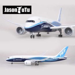 Aircraft Modle JASON TUTU 43-47cm Original Models Boeing B787 Airplane Model Aircraft 1/160 Scale Diecast Resin Light and Wheel Plane Gift Y240522