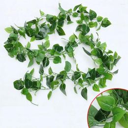 Decorative Flowers 2pcs Artificial Greenery Vine Plants Fake Foliage Garland Leaves Decoration For Home Decor Indoor Outdoors