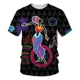 Men's T-Shirts Summer Retro Trend African dance Pattern Short Slve Daily Leisure Fashion Sports Style Comfortable Crew Neck Loose T Shirt T240522