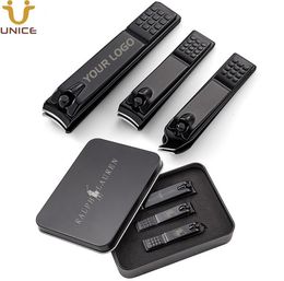 MOQ 100 sets OEM Custom LOGO Nail Clipper Fingernail Tools Customised Metal Toenail Clipper with Gift Tin Box for Men Grooming4867505