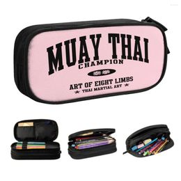 Custom Muay Thai Art Of Eight Limbs Kawaii Pencil Case Girl Boy Large Capacity The Martial Pouch Students Stationery