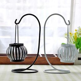 Candle Holders Hollow Wrought Holder Iron Outdoor Latern Pumpkin Vintage Dinner Table Porta Velas Home Decoration BS50CH