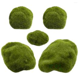 Decorative Flowers 5 Pcs Flocking Moss Stone Artificial Stones Micro Fake Foam Wall Ornament Landscape Office