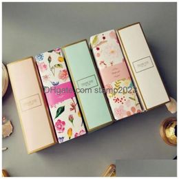 Gift Wrap Floral Printed Long Aron Box Moon Cake Carton Present Packaging For Cookie Wedding Favours Candy Drop Delivery Home Garden Dhg8B