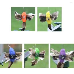 Garden Decorations Solar Powered Flying Feather Wing Fake Hummingbird Yard Ornament Decor Simulated Birds Decoration