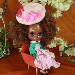 Dolls ICY DBS Blyth Doll African curly hair connector body super black skin 1/6 BJD Neo Ob24 anime girl S2452202 S2452201