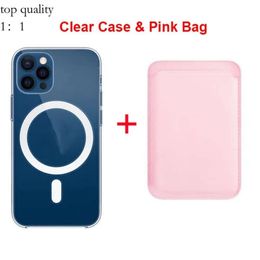Magnetic Phone Cases With Leather Wallet Card Bag Holder Case For Magsafe Iphone 12 13 14 15 Plus Pro Max Mini Back Cover 734