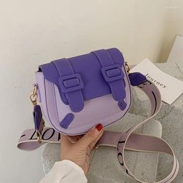 Shoulder Bags Simple Panelled Pu Leather Mini Saddle Crossbody Bag Fashion 2024 Spring Chain Purses And Handbags Luxury Designer