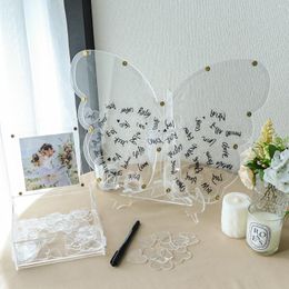 Party Decoration Wedding Guest Book Butterfly Decor With 50 Hearts Butterflies Marker Pen For Reception Signs