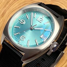 36mm Tandorio Dive Steel Mechanical Watch Men S NH35 Dome Sapphire Crystal Pionner Wristwatch Nylon Band Small Gift Clock 240522