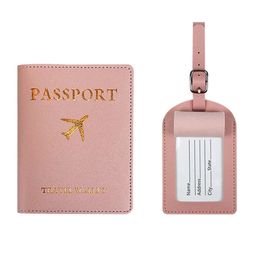 Leather Luggage Tagpassport Cover Travel Suitcase Bag Accessories ID Card Address Name Holder Label Baggage Boarding Tag 240511