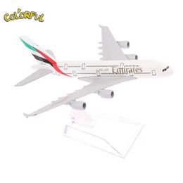 Aircraft Modle 16cm 1 400 Metal Aircraft Replica UAE A380 Airplane Diesel Model Aviation Plane Collectable Toys for Boys S2452344 S5452138