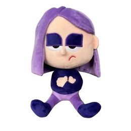 Stuffed Plush Animals 25cm Duolingo Purple Girl Cartoon Animation Cute Stuffed Girl Plush Toys A Birthday Gift for Children Q240521